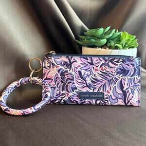 Simply southern print wristlet with keyring nwot